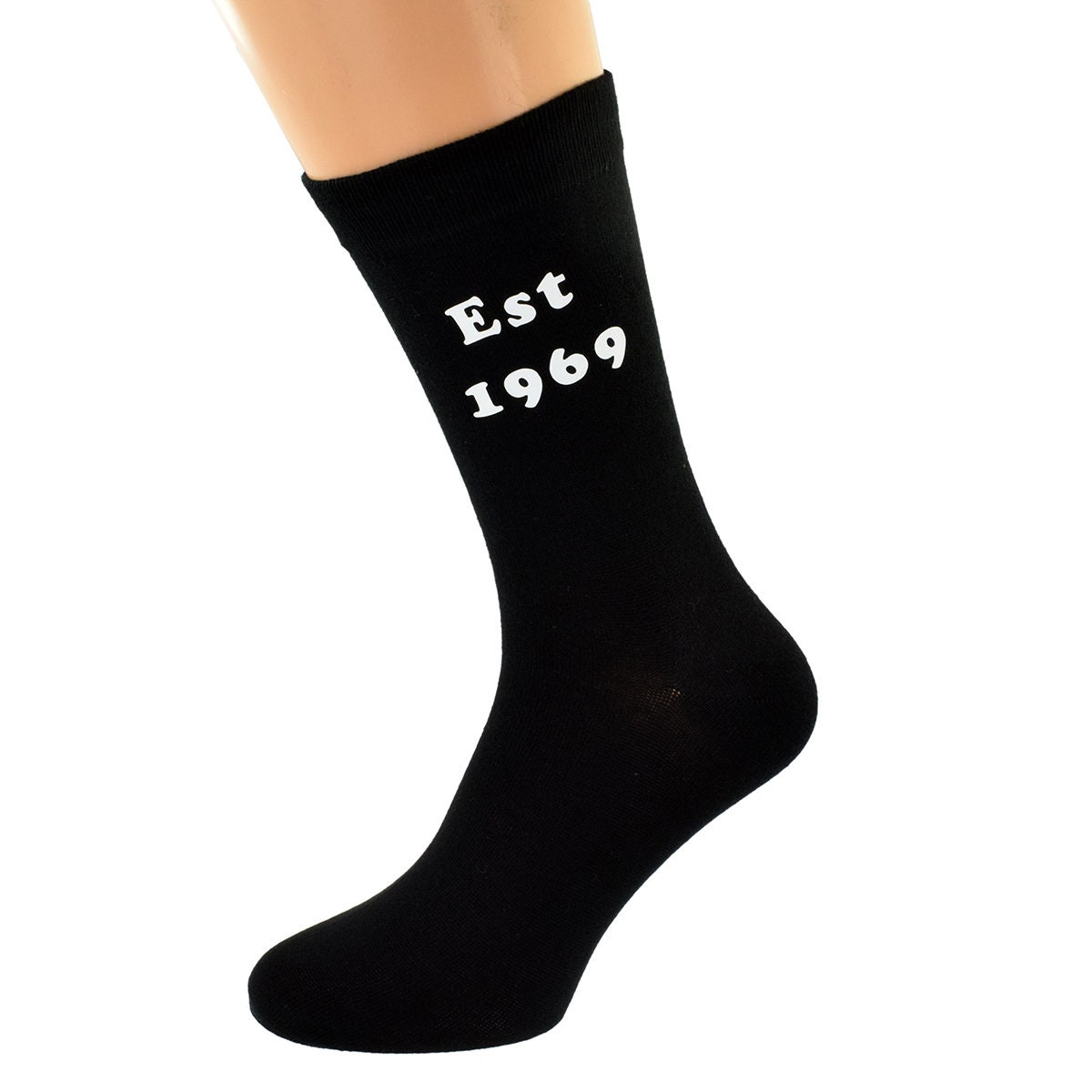 Image of Est 1969 Mens Black Socks Great 50Th Birthday Gift