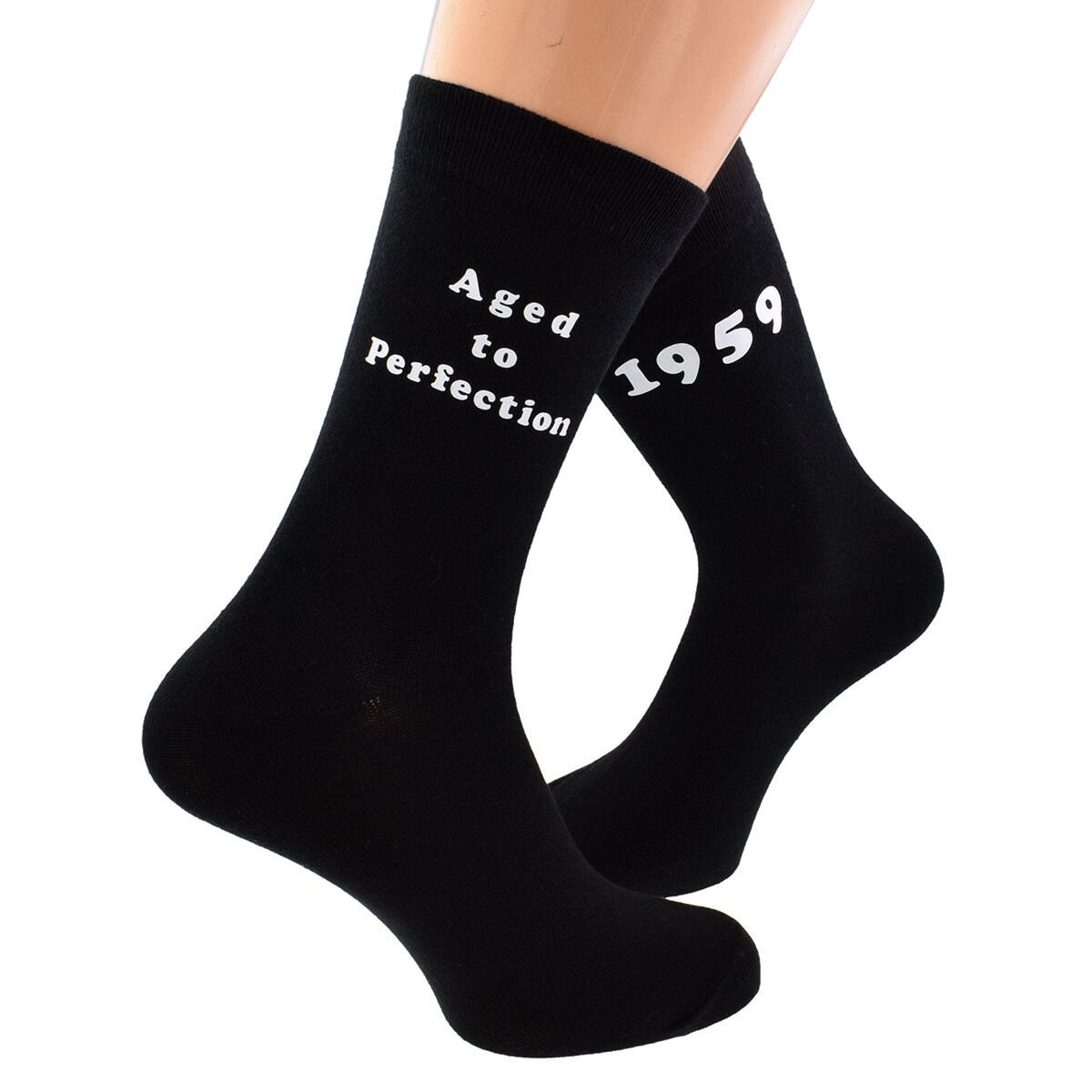 Image of Aged To Perfection 1959 Mens Black Socks Great 60Th Birthday Gift