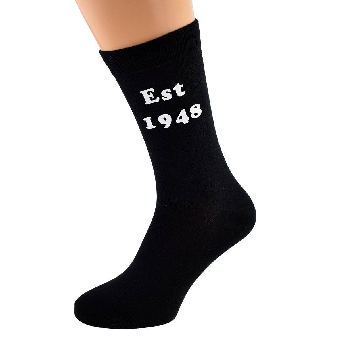Image of Est 1948 Mens Black Socks Great 70Th Birthday Gift