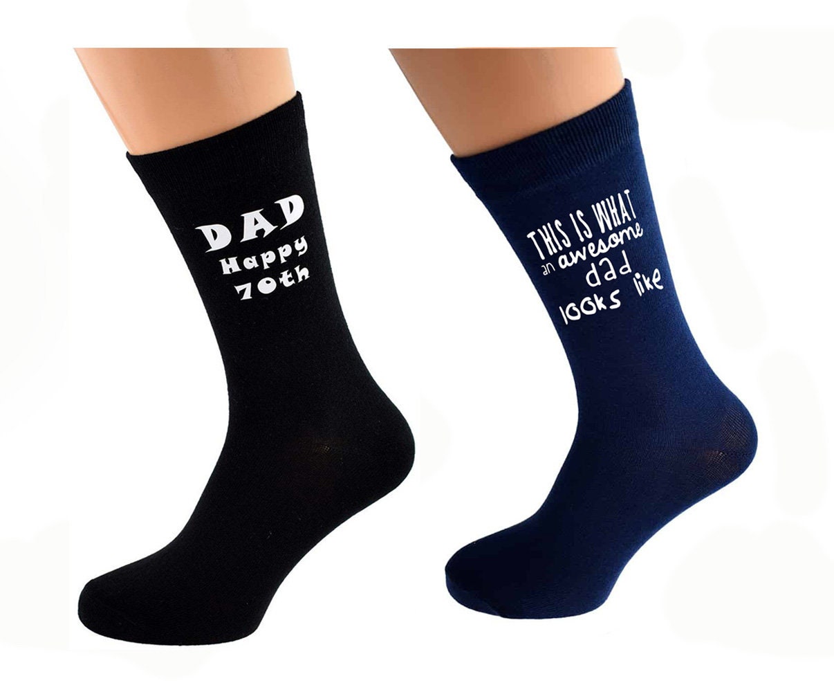 Calzini Neri Da Uomo Dad Happy 70° Design Stampato Ottimo Regalo - Foto 9