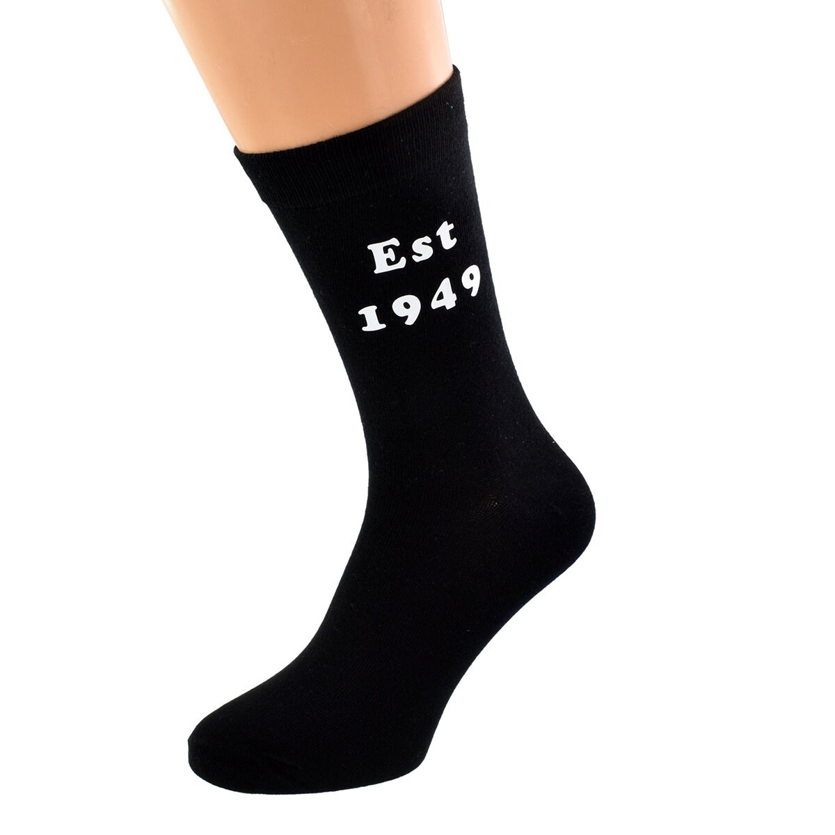 Image of Est 1949 Mens Black Socks Great 70Th Birthday Gift
