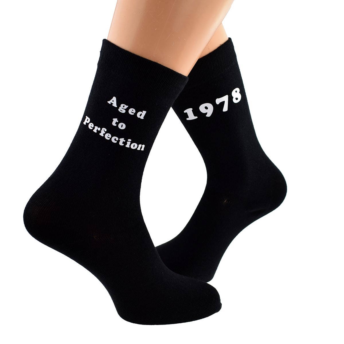 Image of Aged To Perfection 1978 Mens Black Socks Great 40Th Birthday Gift