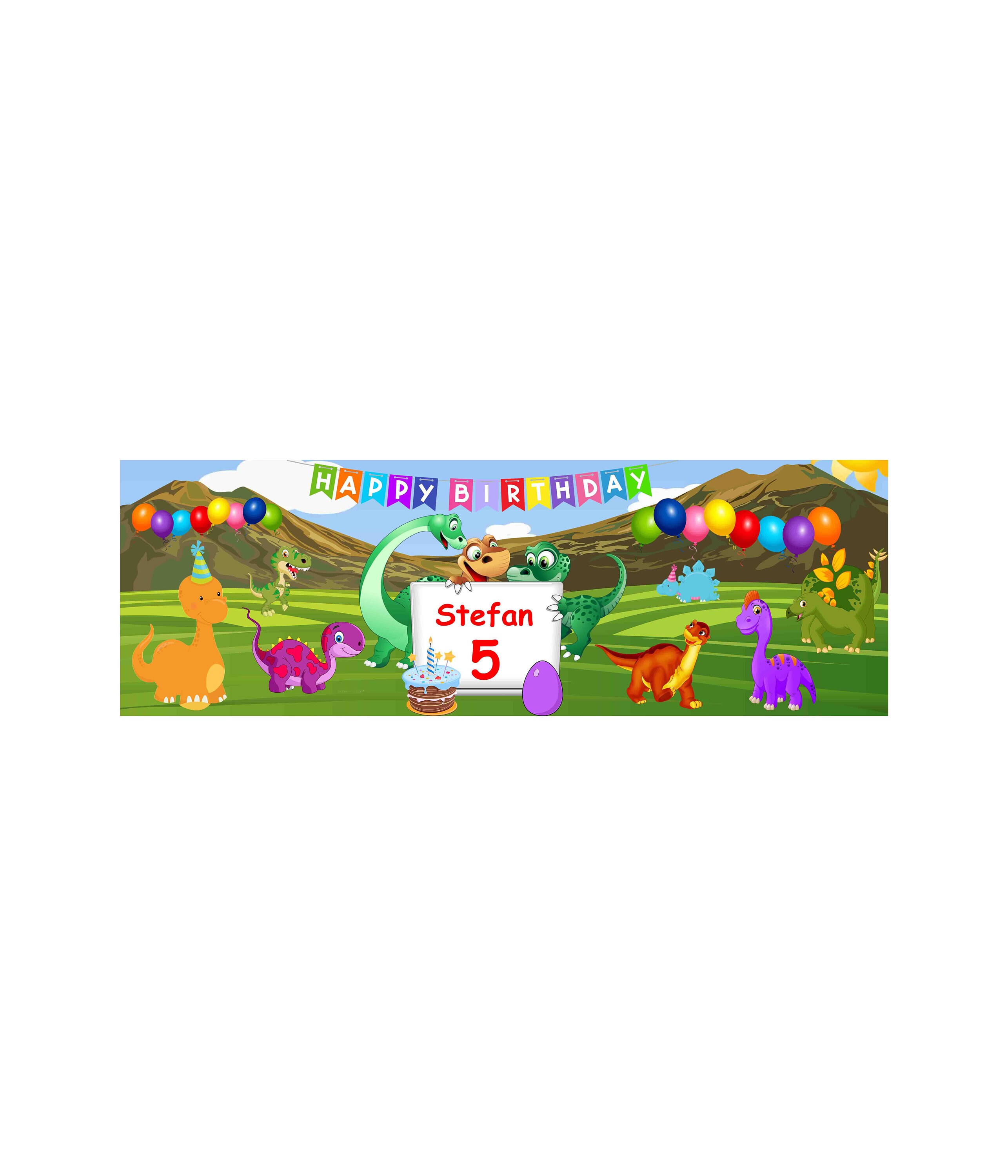 Dinosaur Birthday Banner Large Personalised Etsy
