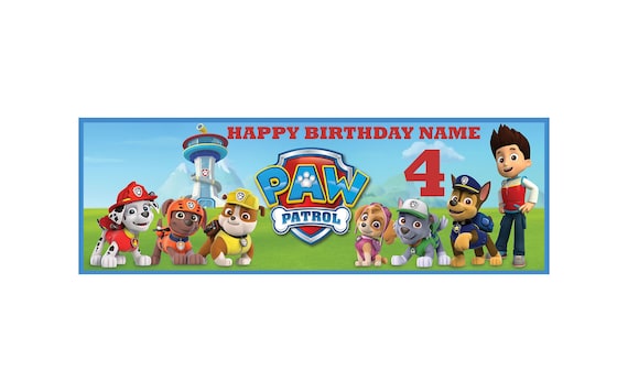 Paw Patrol Verjaardag Banner Groot En Gepersonaliseerd Etsy