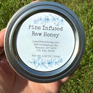 Eastern White Pine (Pinus strobus) Infused Raw Honey Honey- 5 ounces