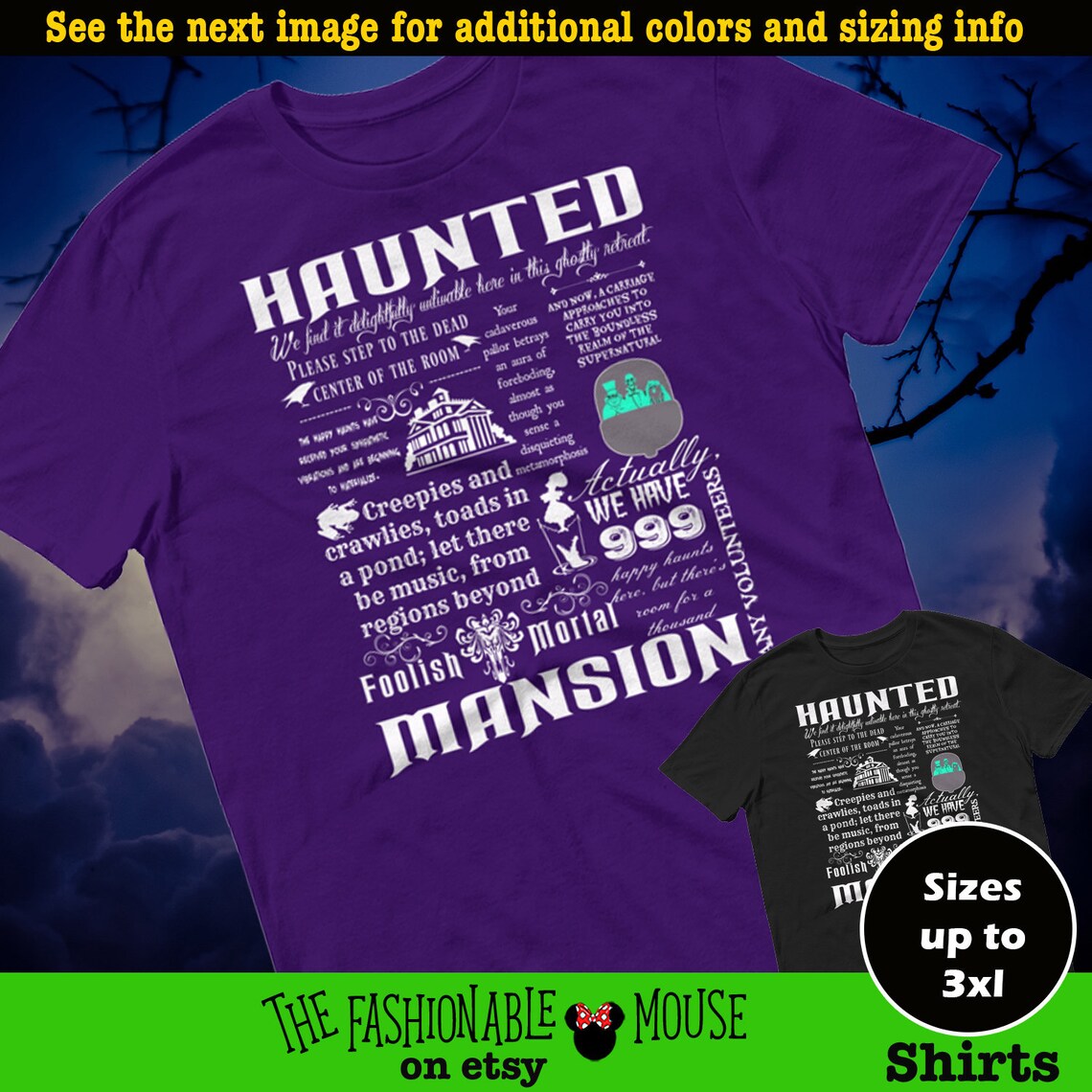 Haunted Mansion Shirt Disney Halloween Haunted Mansion Shirt Etsy