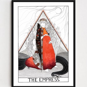 Moederdagcadeau, moeder, tarotkaart, de keizerin, kunstafdruk, koninginkunst, afdruk van een vrouw, bohokunst, zwangere vrouw, heks