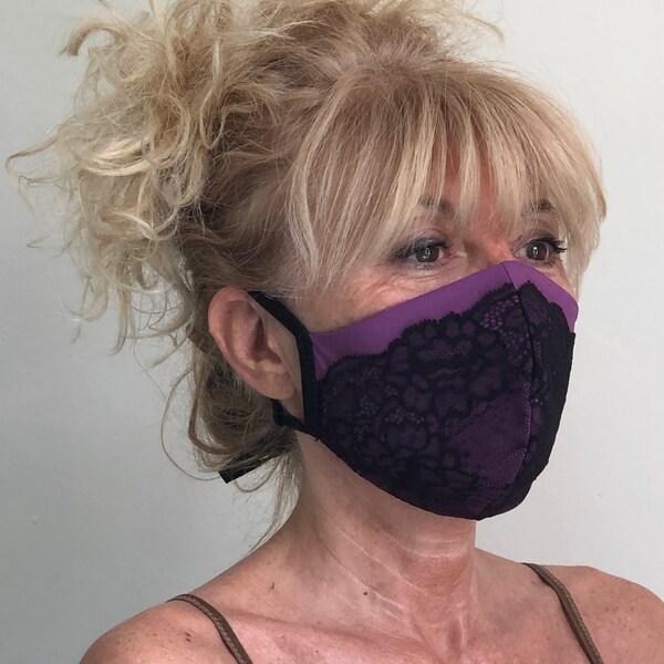 Lace-covered washable fabric mask