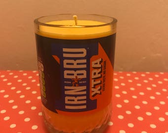 Irn Bru bottle candle