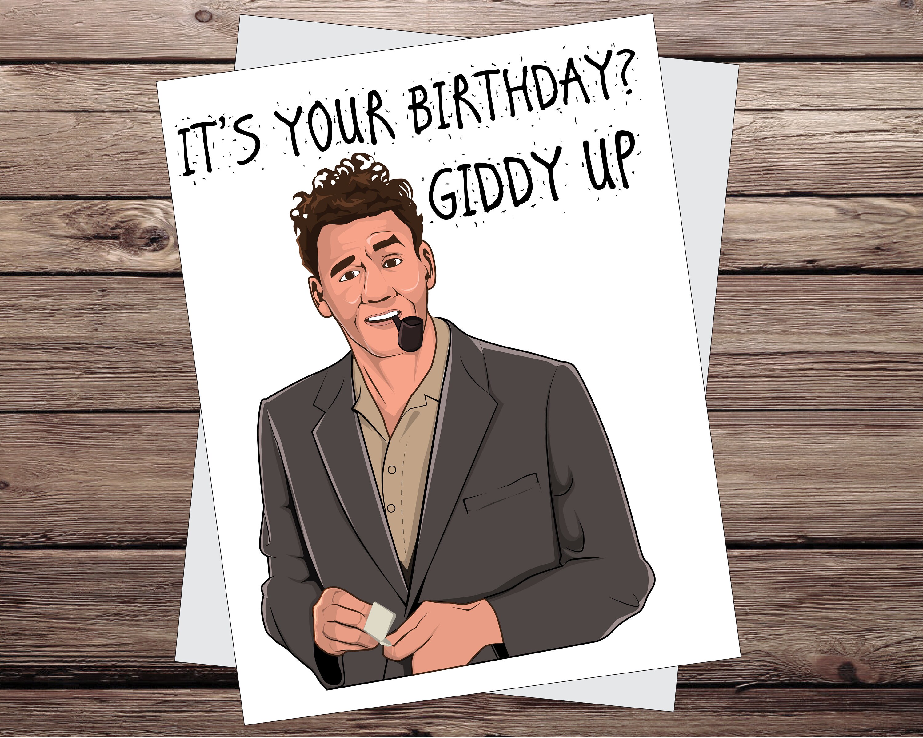 Seinfeld Kramer Happy Birthday Card Funny Greeting card | Etsy