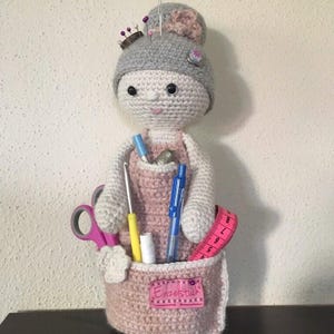 Crochet pattern PDF Organizer Doll "Crochet Grandma Maria" | Pincushion | Digital - Instant Download