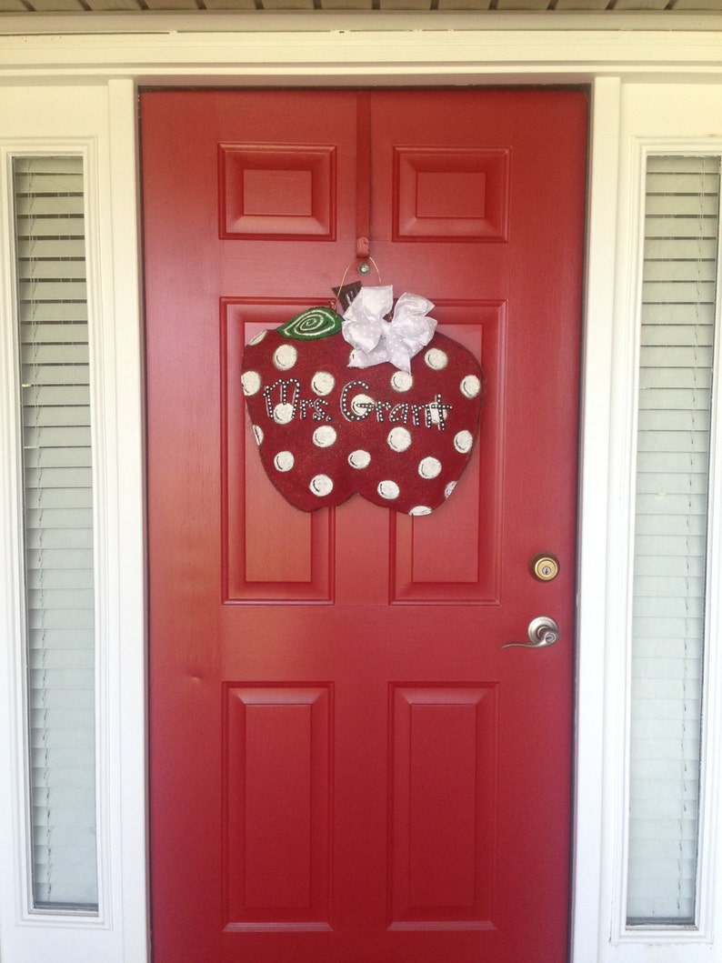 Personalize Apple Burlap Door Hanger