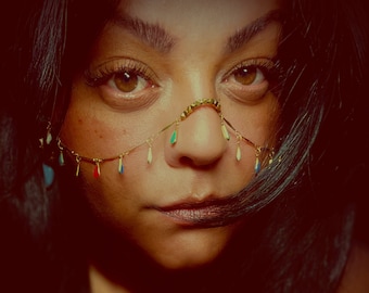 Nose Bridge, Face Jewelry, Wedding Jewelry, Festival Jewelry, Burning Man Jewelry, Face Chain, Indian Face Jewelry, Nose Chain, Unique Gifts