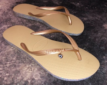 Tongs mauvais œil, Charm oeil bleu, Tongs personnalisées, Sandales pour mariée, Tongs en cristal, Mauvais œil, Tongs Bling, Tongs à paillettes