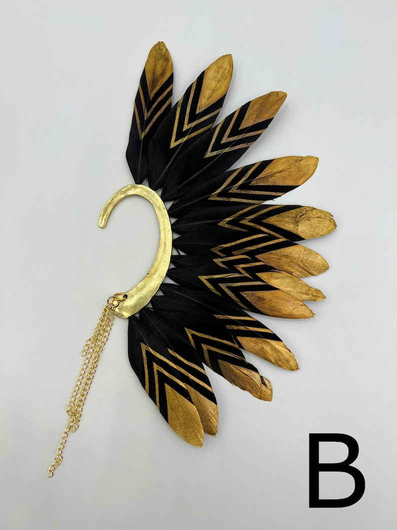 Feather Ear Cuff- Unisex Burning Man Jewelry, Festival Ear Wrap, Boho ...