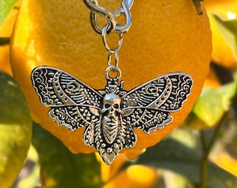 Stacheldraht-Halskette, Mottenschädel-Choker, Schmetterlings-Halskette, Mottenschädel-Schmuck, Stacheldraht-Choker, Drahtketten-Halskette, Gothic-Schmuck