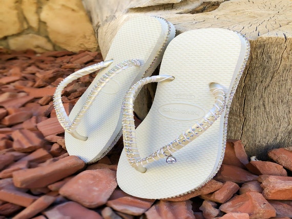 silver diamond flip flops