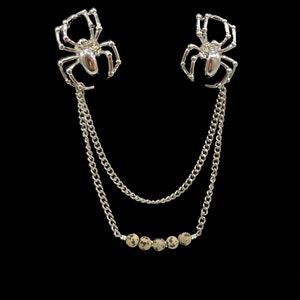 Spider Brooch Collar, Collar Pins, Spider Jewelry, Gemstone Brooch ...
