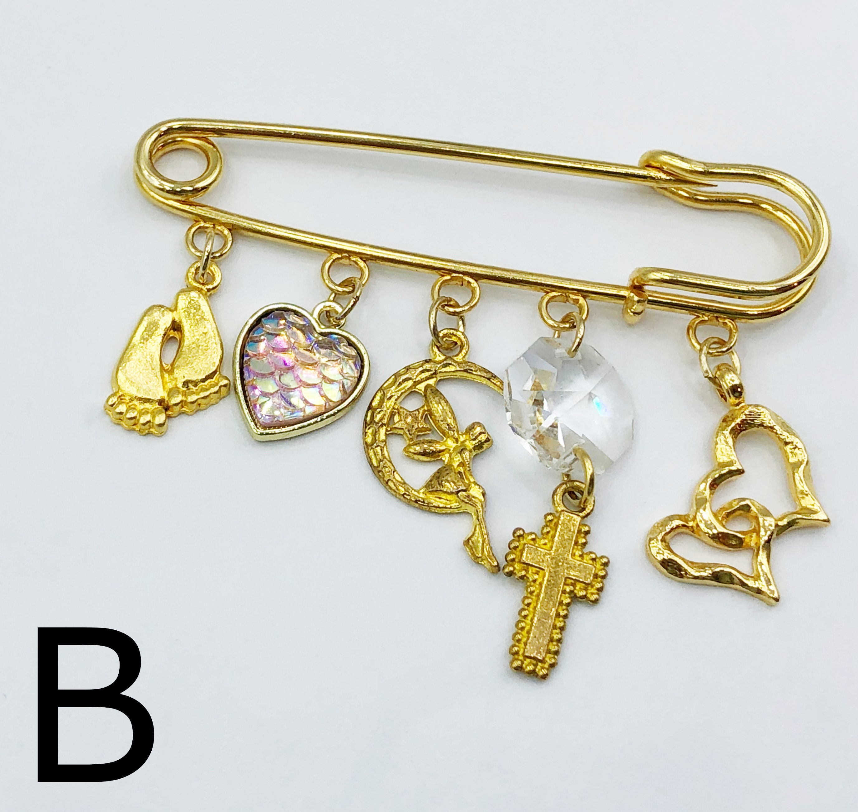 Sicherheitsnadel-Anhänger, Duas-Babynadel, Hamsa-Sicherheitsnadel, Sicherheitsnadel für Babys, Kinderwagennadel, Kinderwagennadel-Brosche, Geschenk für Mädchen, Goldene Sicherheitsnadel