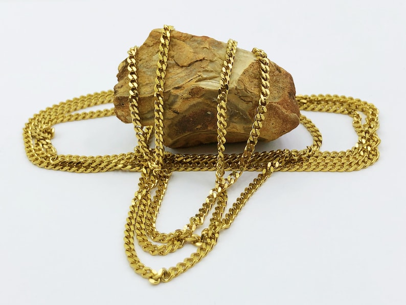 Layered Curb Chain Set Anklet Bracelets Gold Stainless Steel-