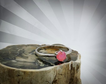 Sterlingzilveren ring roze opaal