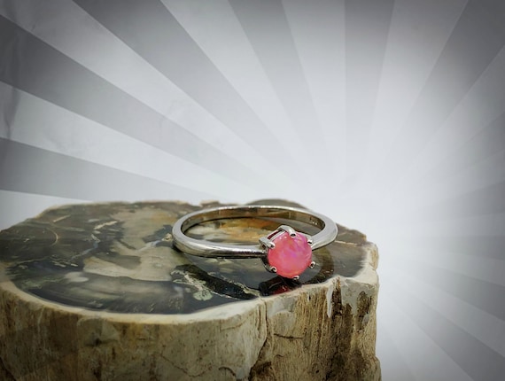 Sterling Silver Pink Opal Ring