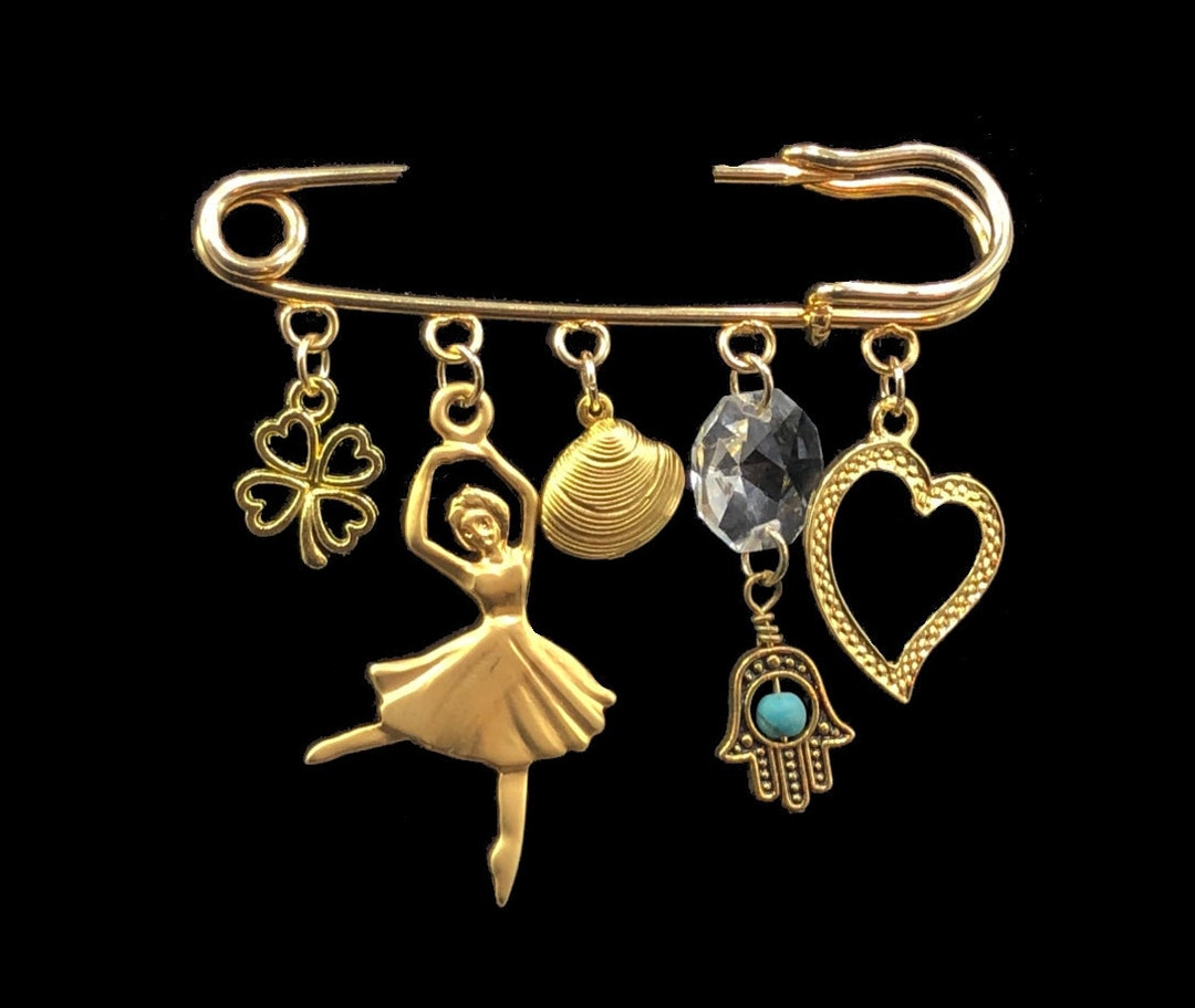 Safety Pin Charms, Duas Baby Pin, Hamsa Safety Pin, Safety Baby Pin