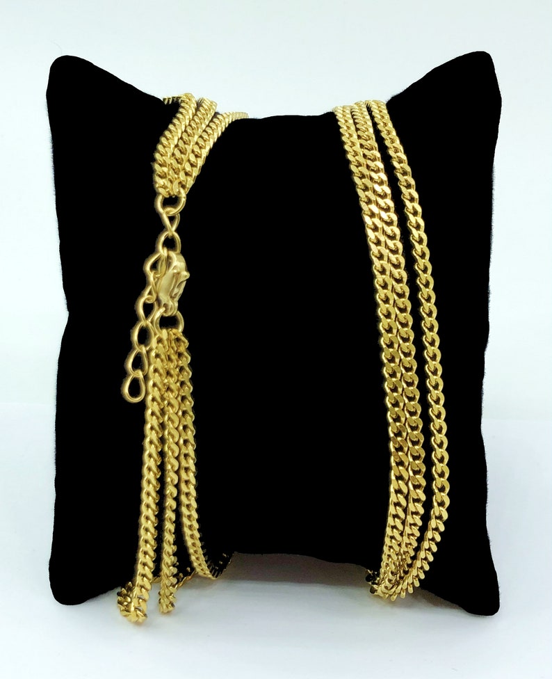 Layered Curb Chain Set Anklet Bracelets Gold Stainless Steel-