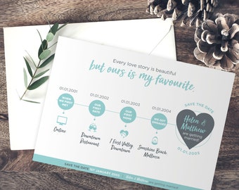 Wedding Save the Date Card | Fully Customisable | Includes Envelopes