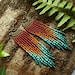 Fringe seed bead long earrings 