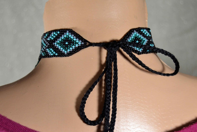 Beaded Choker Necklace Loom Beaded Choker Seed Bead Choker Etsy