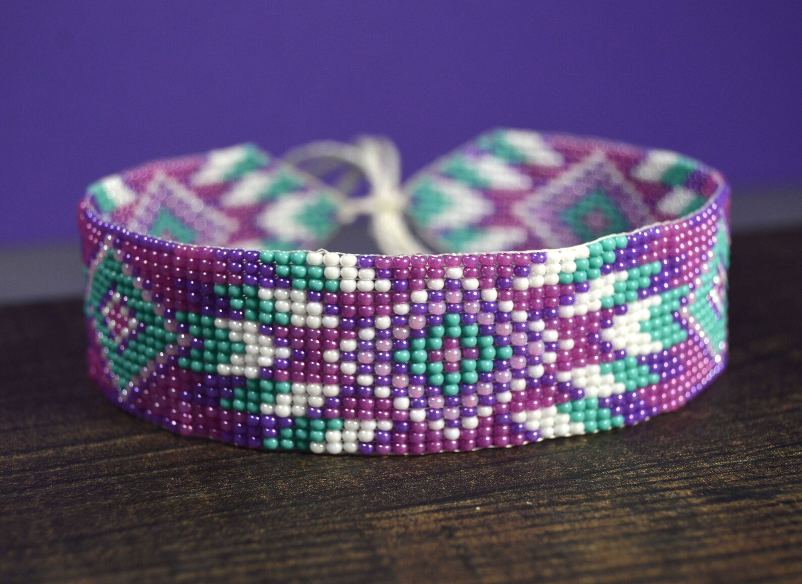 Beaded Choker Necklace Native American Inspired Boho Beaded Etsy