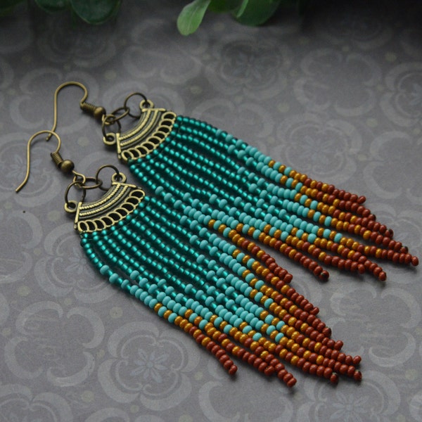 Long Beaded Earrings Etsy Australia
