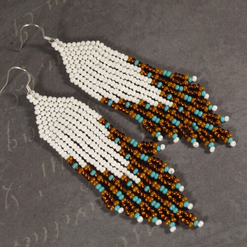 Light Fall Fringe Seed Bead Fringe Earrings Etsy