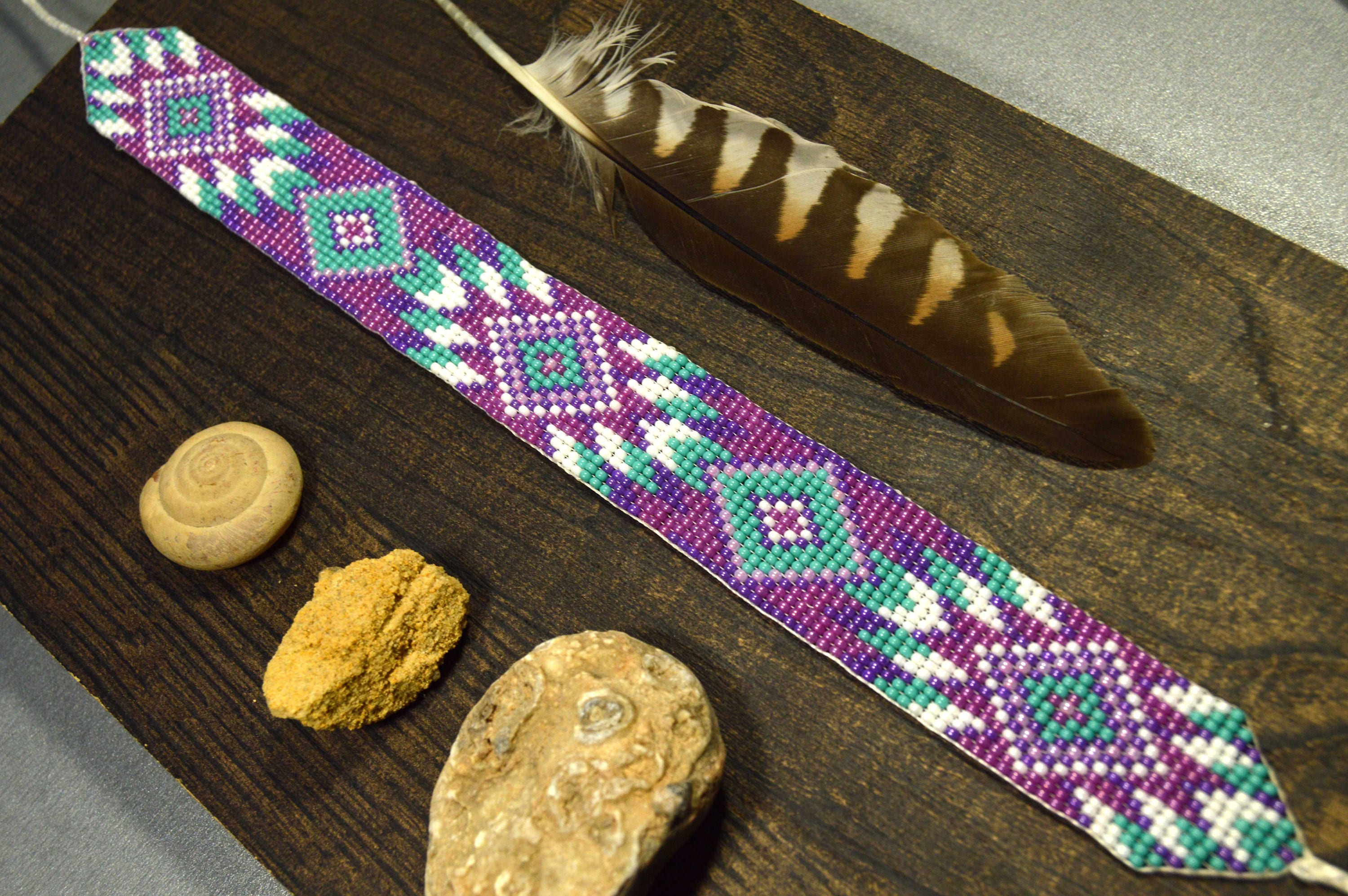 Beaded Choker Necklace Native American inspired Boho beaded | Etsy