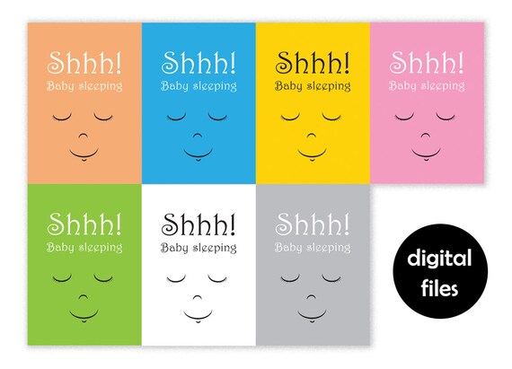 Affiche Imprimable Silence Le Bebe Dort Illustration Etsy