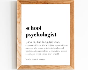 School Psychologist Gift, School Psychologist Sign, School Psychologist Poster, School Psychology Printable, Therapist Gift,DIGITAL DOWNLOAD