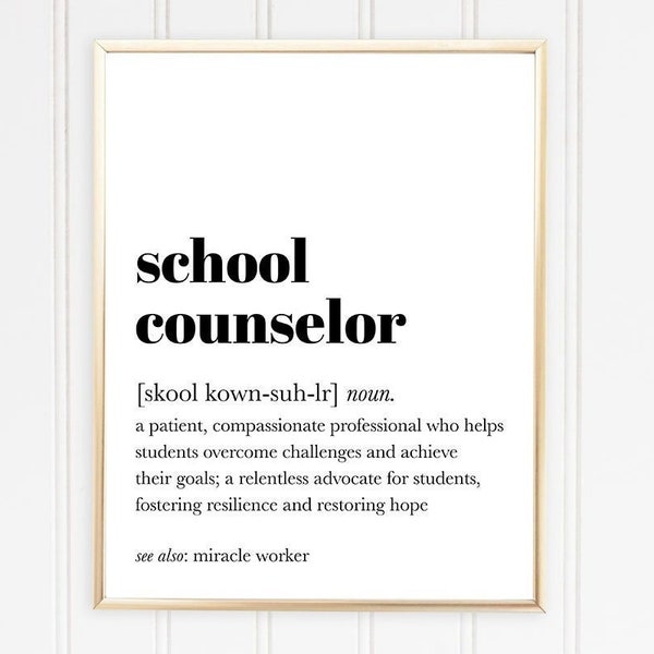 School Counselor Office Decor, School Counselor Definition Sign, School Counselor Printable, School Counselor Gift, INSTANT DOWNLOAD