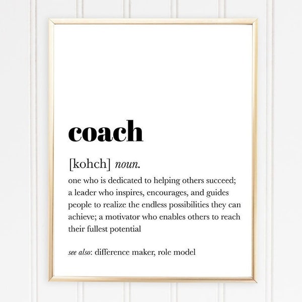 Coach Gift Printable, Coach Definition Gift, Coach Office Decor, Coach Thank You Gift, Coach Appreciation, INSTANT DOWNLOAD