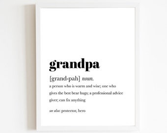 Grandpa Definition Sign, Grandpa Gift Ideas, Grandpa Definition Print, Fathers Day Gift, Grandpa Printable, Grandpa Sign, INSTANT DOWNLOAD
