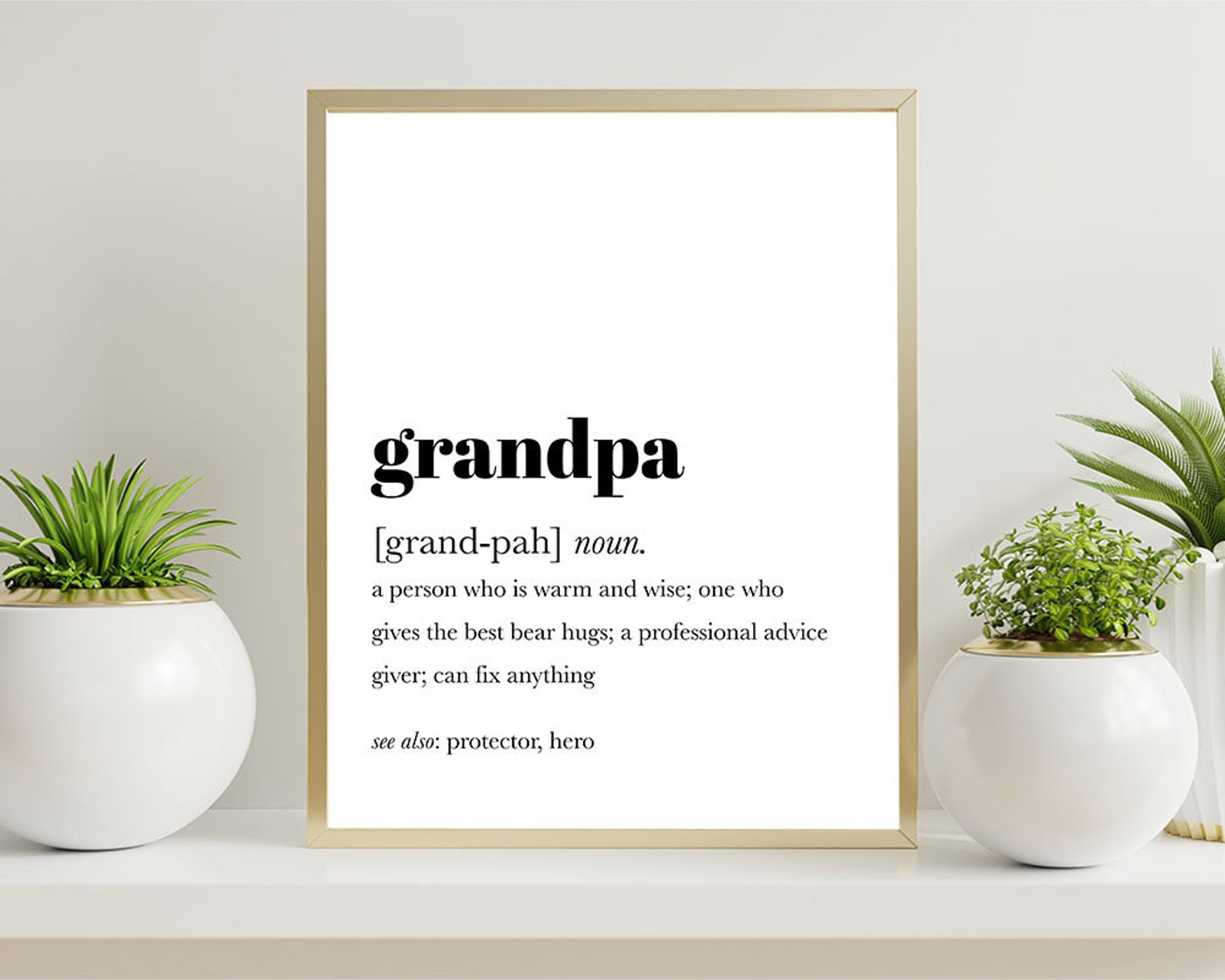 Grandpa Definition Sign Grandpa Gift Ideas Grandpa Etsy