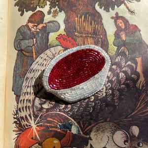 Borch brooch, beaded brooch, delicious pin,hand embroidery brooch, perfect gift for foodies, Ukrainian delicious, brooch for a bag, food pin
