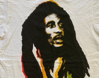 Very Rare Vintage 1980s BOB MARLEY No Woman No Cry - Rastafari Screen Stars - Made in USA - Large