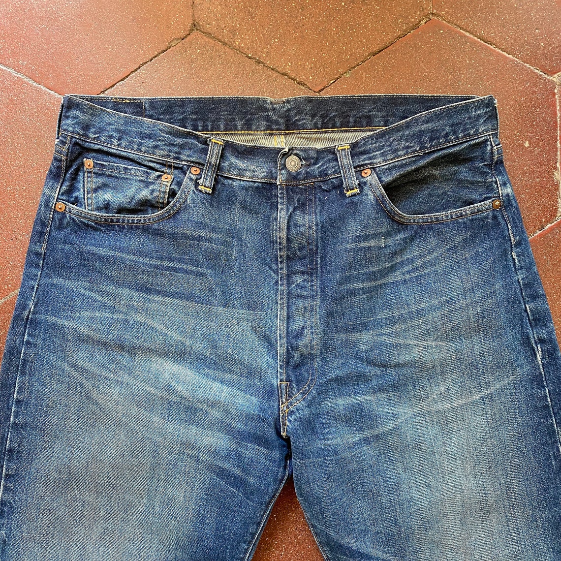 Levis 501 Big E 1955 Redline Rivetted Button 555 1996 | Etsy