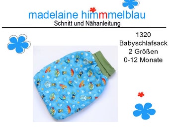 1320 Schnittmuster für Babyschlafsack/ Strampelsack, Baby-Schlafsack zu Geburt oder Babyparty 0-12 Monate PDF Download