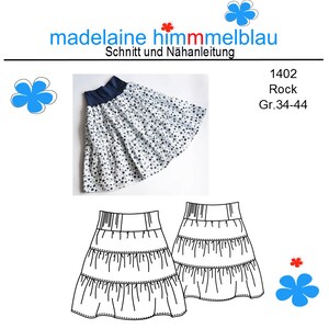 ebook Nähanleitung Stufenrock Frauen Gr.34-44 / Rock Damen KEIN Schnittmuster  / #1402/ PDF Download