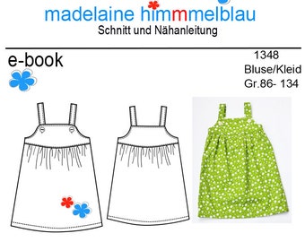 1348 Schnittmuster Nähanleitung Mädchenkleid Trägerrock Gr.86-134 PDF Download