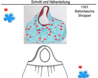 1301 Schnittmuster Shopper Tasche Strandtasche Markttasche Urlaubstasche  Geschenk Damen Frauen PDF Download