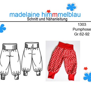 ebook Schnittmuster Kinderhose Gr.62-92 / Spielhose/ Babyhose / Kleinkindhose / #1303 / Nähanleitung/PDF Download