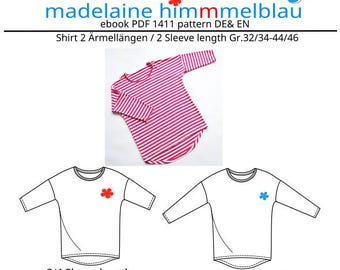 Easy Women’s T-Shirt Sewing Pattern Sizes 32–46 | PDF eBook | Beginner Friendly | Shirt Pattern | Instant Download | DE & EN #1411